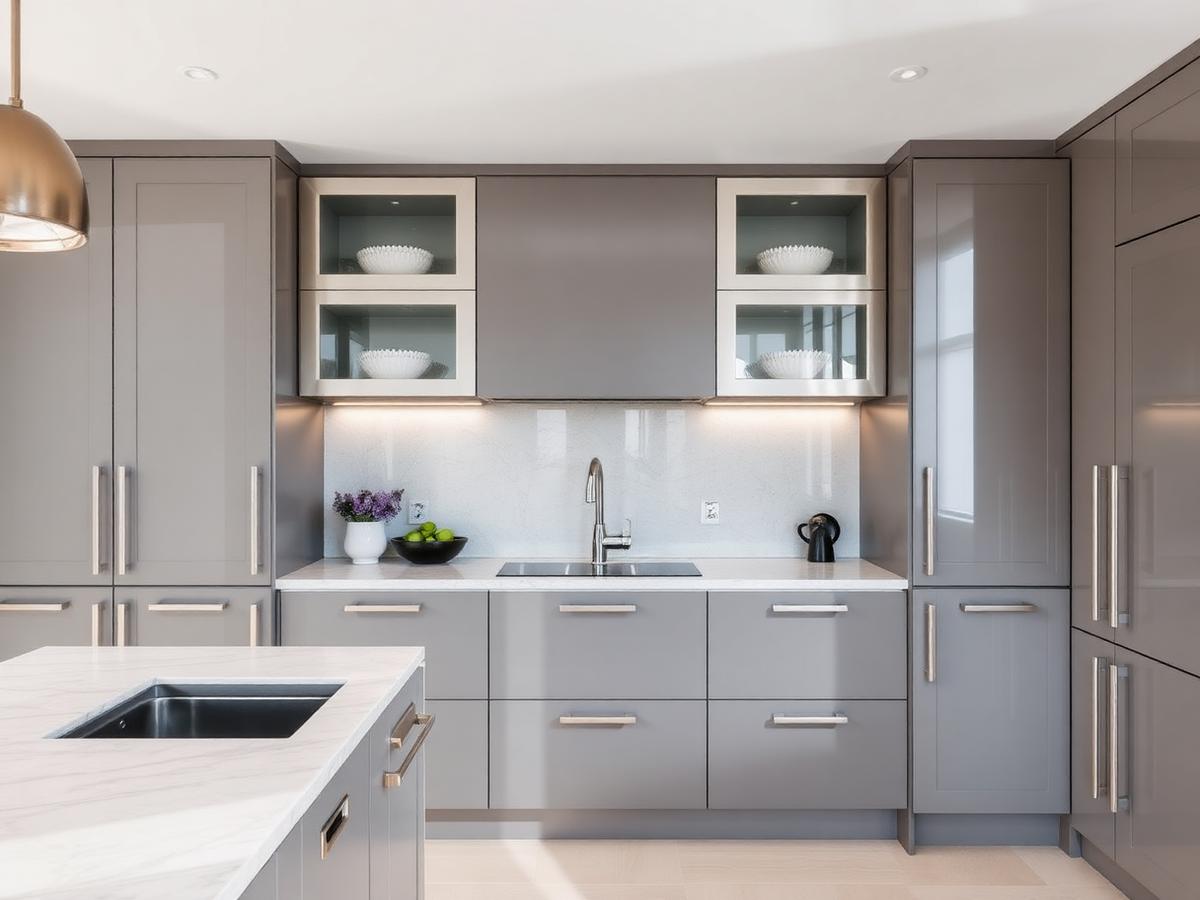 Slim profile — handleless kitchen fronts